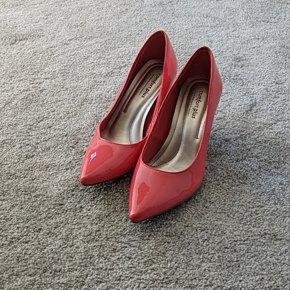 Coral Patent Leather Heels